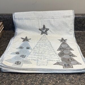 Elegant Silver Holiday Table Runner